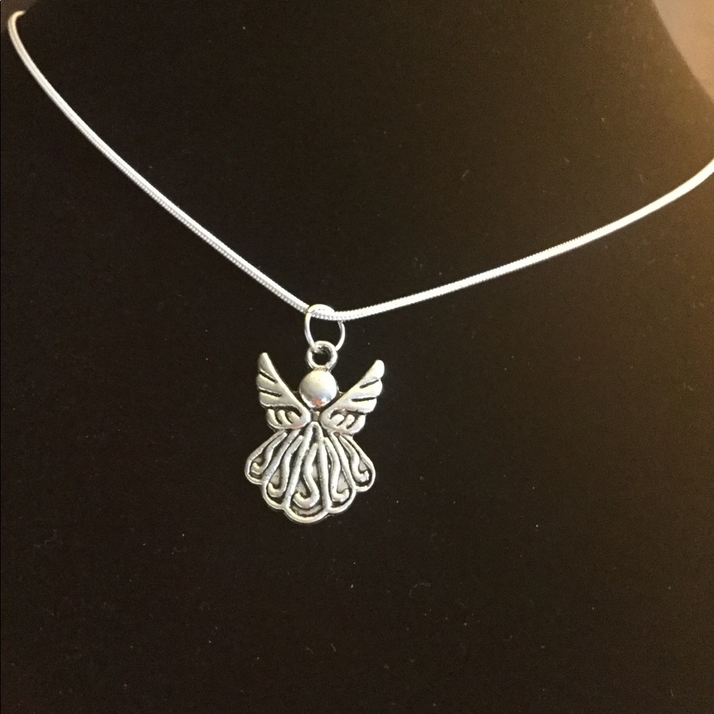 925 necklace Tibetan silver angel